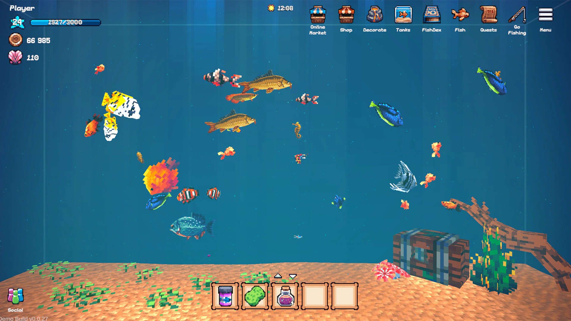 Скриншот Tiny Aquarium: Social Fishkeeping (Маленький аквариум: Разведение рыбок)