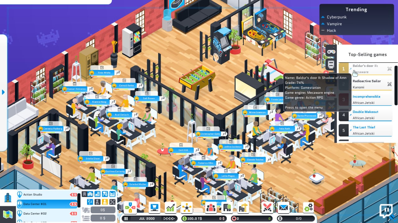 Скриншот City Game Studio: a tycoon about game dev